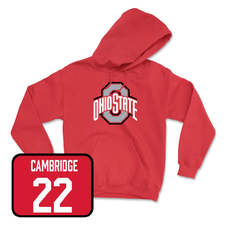 Red Women's Basketball Team Hoodie  - Jaloni Cambridge Hoodie with Neon Bright Vibrant