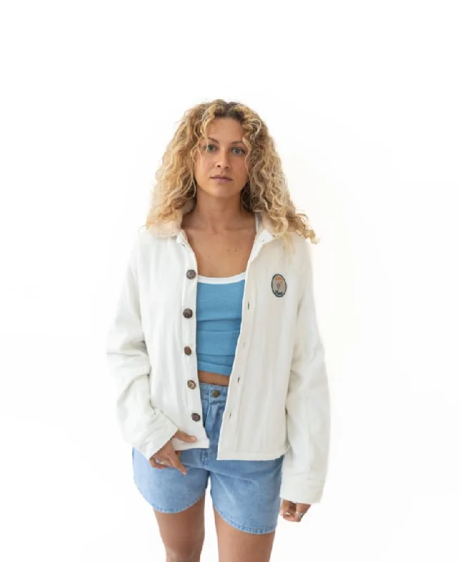 Cora Cord Jacket | Off White Toggled Jacket Drawstring Jacket Belted Jacket