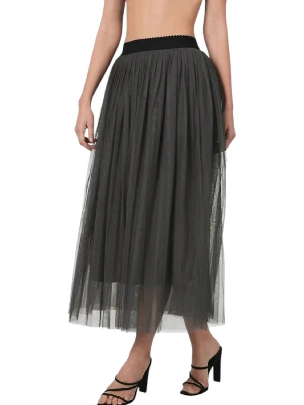 Stormy Night Skirt In Black high waist skirt