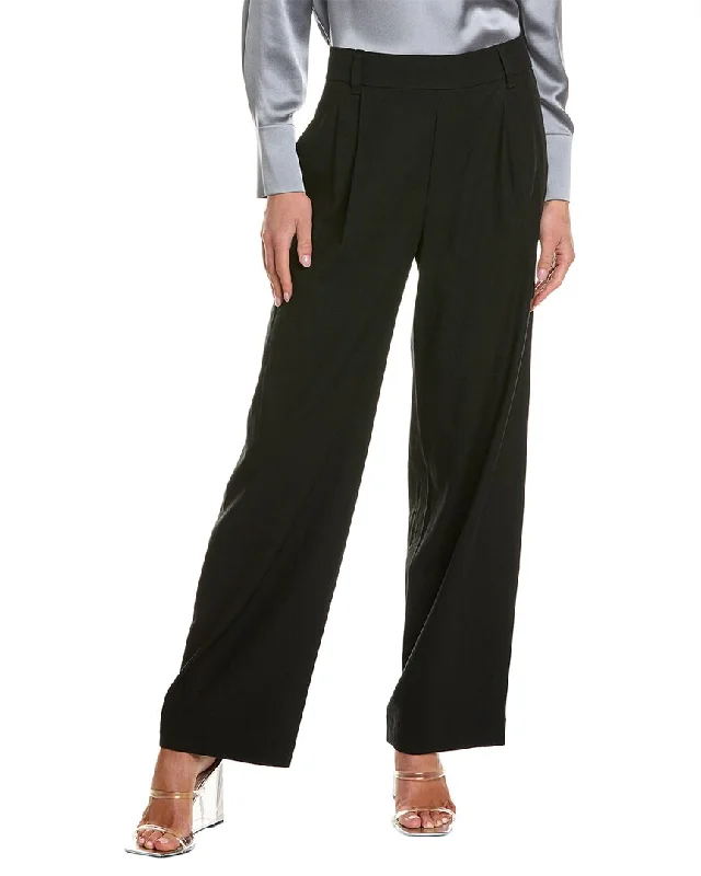 Vince Straight Leg Pull-On Linen-Blend Pant Chic Capri Pants