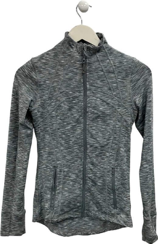 Queenieke Grey Zip Through Jacket UK XS Toggled Jacket Drawstring Jacket Belted Jacket