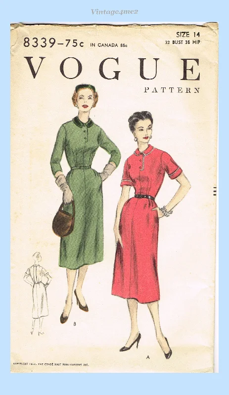 Vogue 8339: 1950s Classic Uncut Misses Dress Size 32 B Vintage Sewing Pattern Tunics Fashionable chic