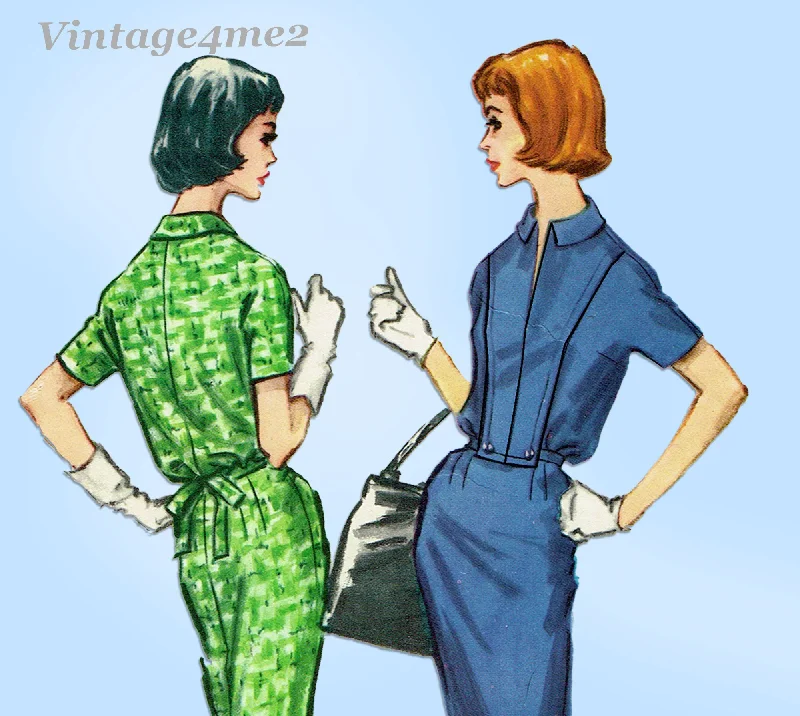 1950s Vintage Mccalls Sewing Pattern 4463 Uncut Misses Day Dress Size 33 Bust Tunics Print Colorful