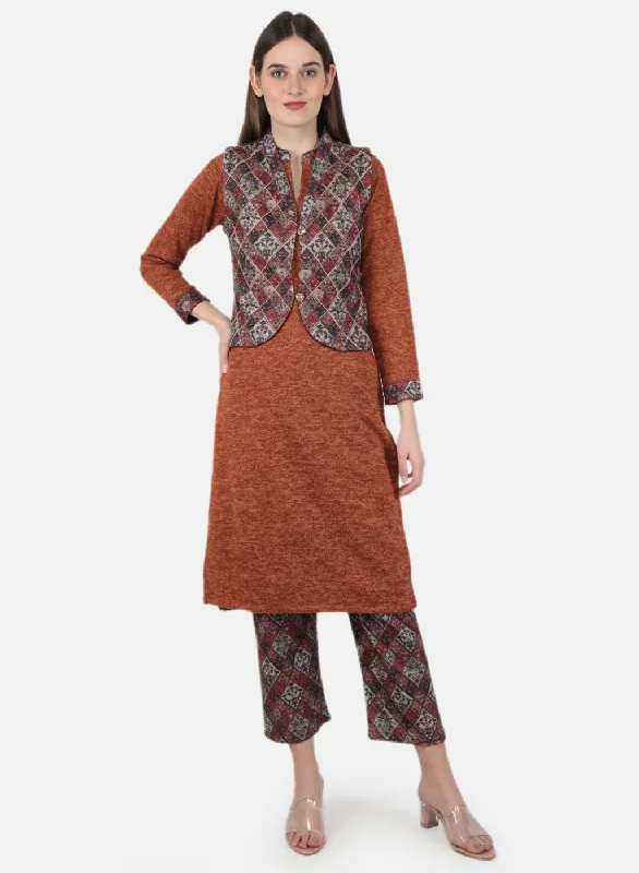 Women Multicolor 3 Pc Kurti+Jacket+Lower for Winter Jersey Jacket Tulle Jacket Batik Jacket