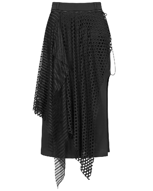Punk Rave Daily Life ElectroBionic Layered Split Leg Skirt floral skirt print