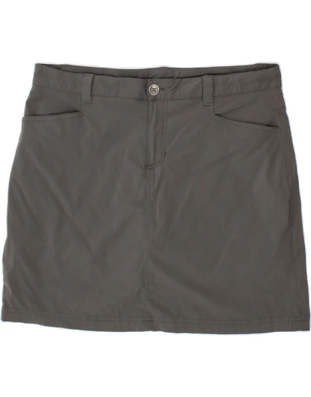 EDDIE BAUER Womens Low Waist Mini Skirt US 12 Large W32 Grey Nylon corduroy skirt durable