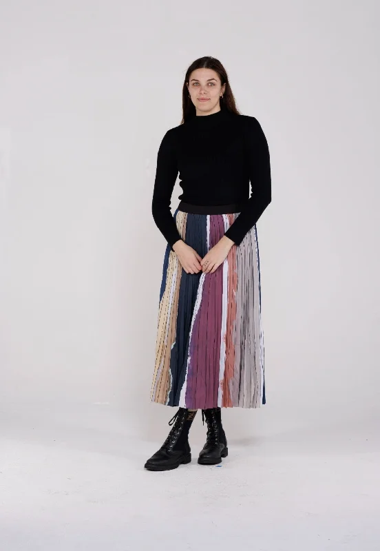 Pleated stripe skirt 589 velvet skirt sumptuous