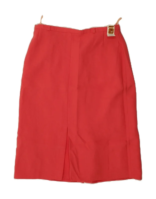 ST. BERNARD Womens High Waist A-Line Skirt UK 18 XL W30 Red Polyester chiffon skirt airy