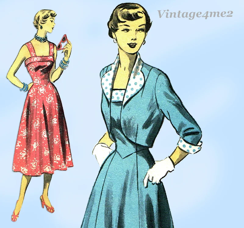 Advance 5513: 1950s Stunning Misses Sun Dress Sz 34 B Vintage Sewing Pattern Tunics Spring floral