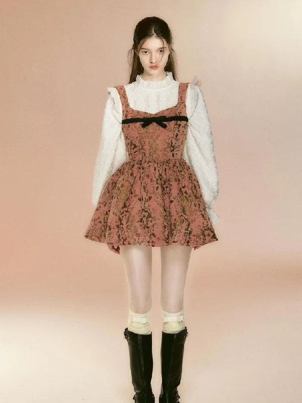 Jacquard waist girl dress【s0000003647】 Tunics Luxurious high-end