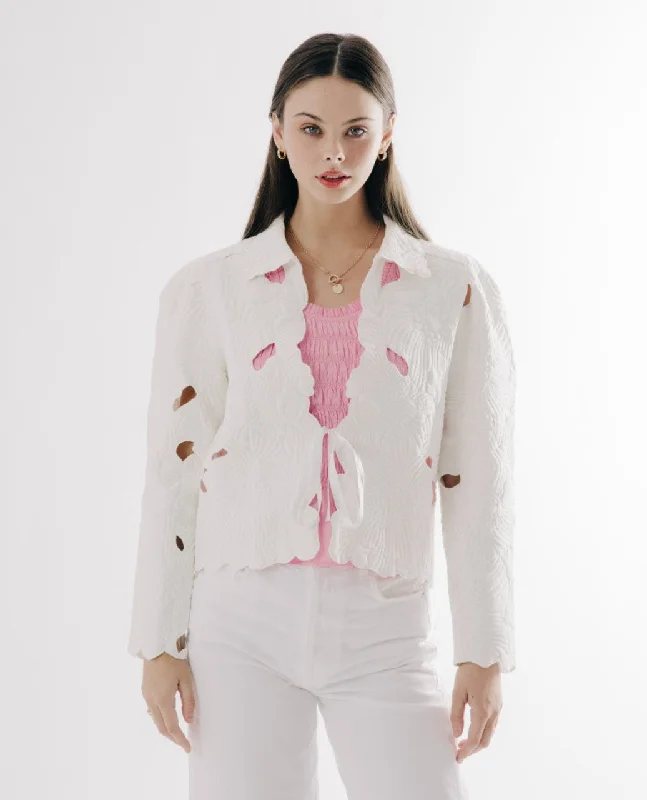 LOVE THE LABEL SYLVIA EMBROIDERED JACKET Zip Front Button Front Snap Front