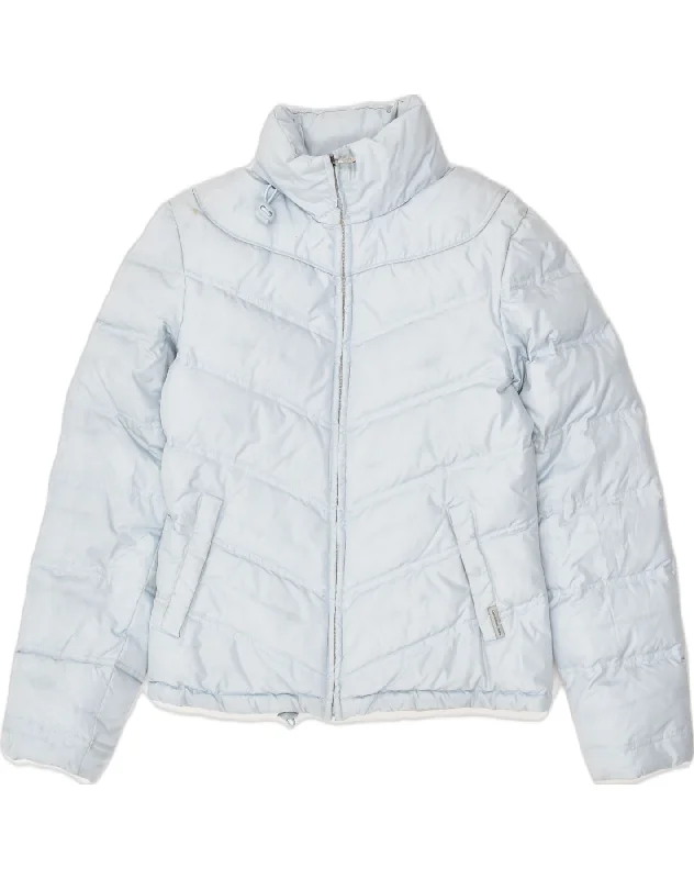 CALVIN KLEIN Womens Padded Jacket UK 10 Small Blue Polyester Rayon Jacket Velvet Jacket Corduroy Jacket
