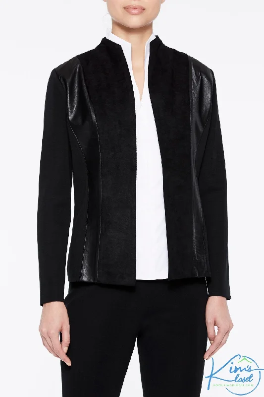 Faux Suede and Leather Knit Jacket Wool Jacket Cashmere Jacket Tweed Jacket