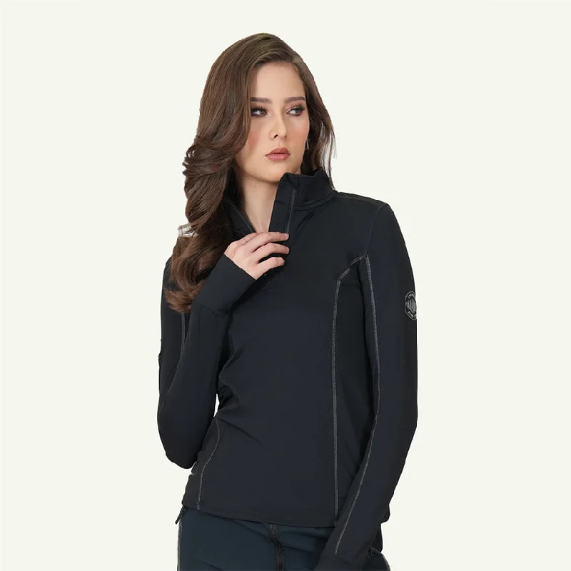 L/S TEE HALF ZIP WOMEN'S JACKET -  ANTHRACITE Striped Jacket Polka Dot Jacket Floral Jacket