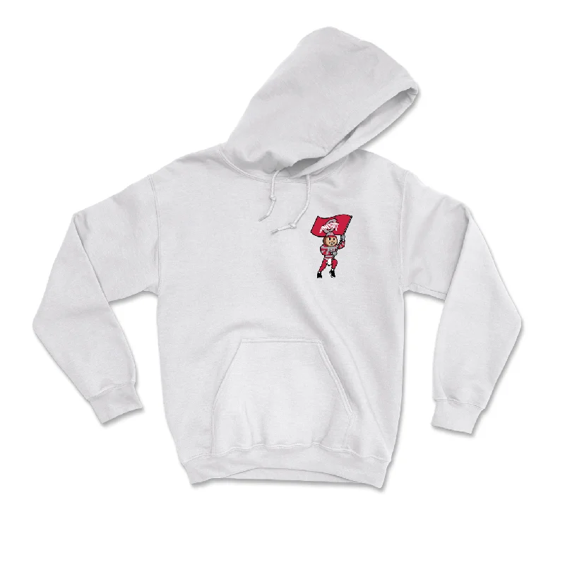 Women's Golf White Brutus Hoodie - Caley McGinty Hoodie with Hem Raw Edge Edgy Unfinished