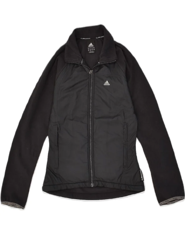 ADIDAS Womens Windbreaker Jacket UK 8 Small  Black Polyester Embroidered Jacket Appliqued Jacket Beaded Jacket
