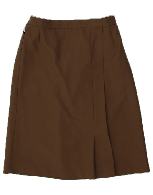 VINTAGE Womens A-Line Skirt W34 Large Brown wool skirt sturdy