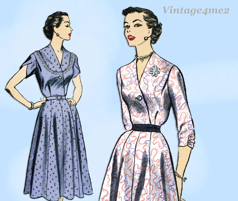 Advance 6274: 1950s Uncut Misses Street Dress Sz 32 Bust Vintage Sewing Pattern Tunics Long Elegant