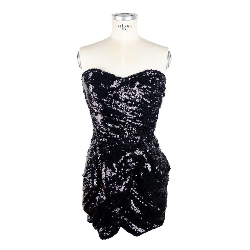 Elisabetta Franchi Sleeveless Sequined Bow Dress Tunics Canvas sturdy