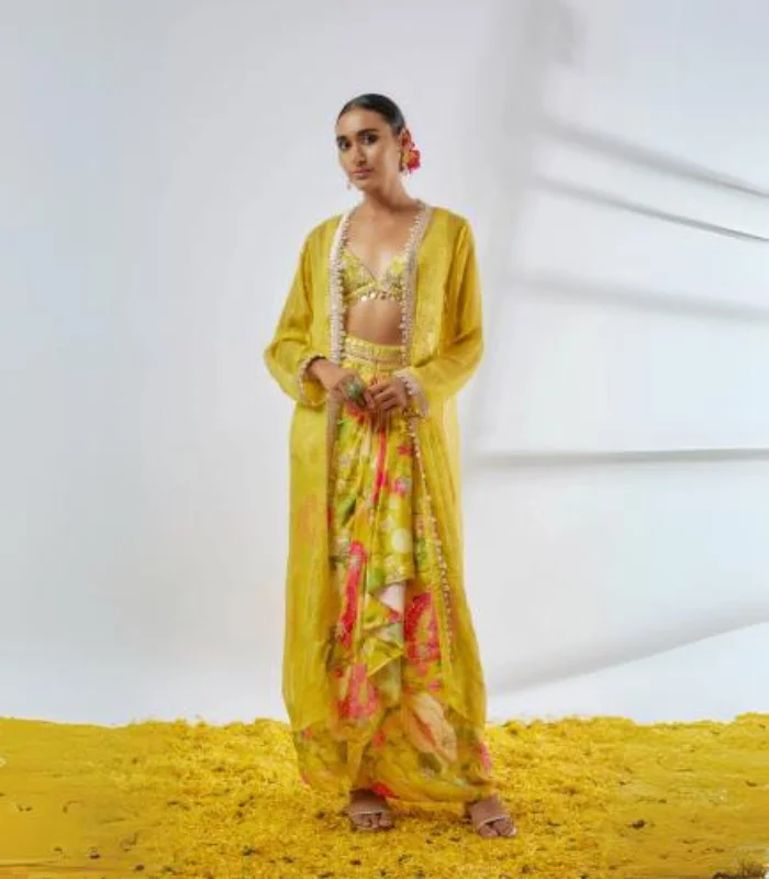 Saisha Drape Skirt Set slim fit skirt