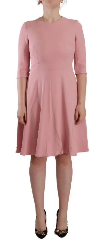 Dolce & Gabbana Elegant Pink A-Line Knee Length Dress Tunics Solid Classic