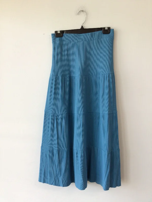 Teal Microribbed Tiered Skirt 58S denim skirt stylish