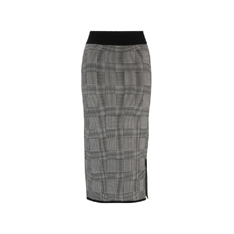 Tube skirt in knitted jacquard slim fit skirt