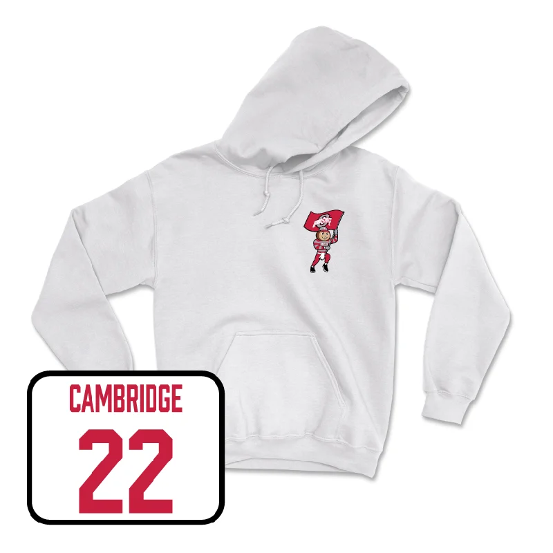 Women's Basketball White Brutus Hoodie  - Jaloni Cambridge Hoodie with Earth Tones Natural Calm