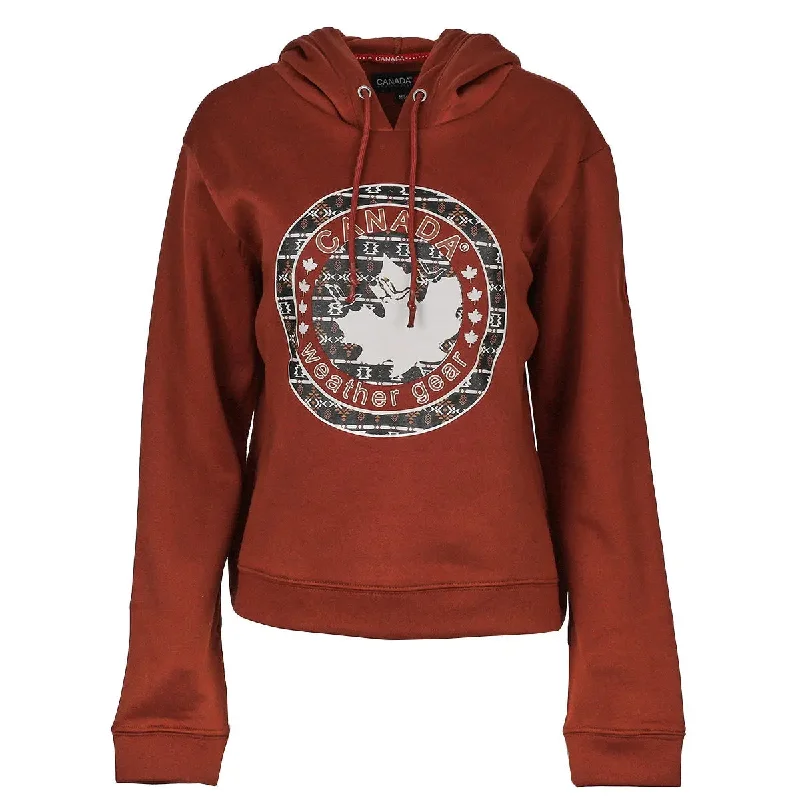 Canada Weather Gear Women's Logo Printed Fleece Hoodie by PROOZY Hoodie with Hem Lace Feminine Delicate