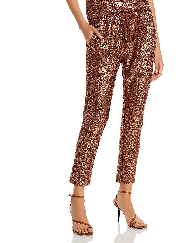 Oxford Womens Sequined Viscose Skinny Pants Trendy Work Pants
