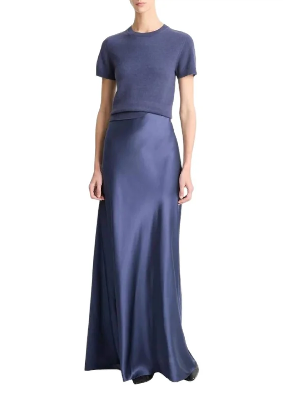Satin Maxi Skirt In Dark Peri summer skirt style