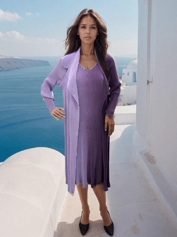 Chic Dual-Tone Ruffle Dress with Chain Detailing - Perfect for Work & Events Tunics Stylish elegant