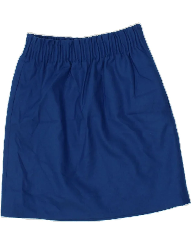 J. CREW Womens Mini Skirt US 00 2XS W23 Blue Wool silk skirt lustrous