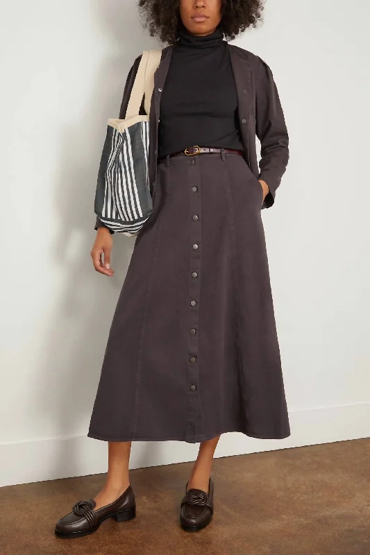 Spence Skirt In Vintage Black denim skirt casual