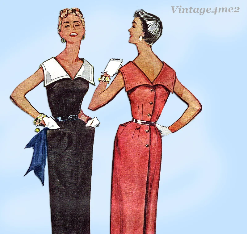 Simplicity 4701: 1950s Uncut Misses Slender Sun Dress 30 B Vintage Sewing Pattern Tunics Designer luxury