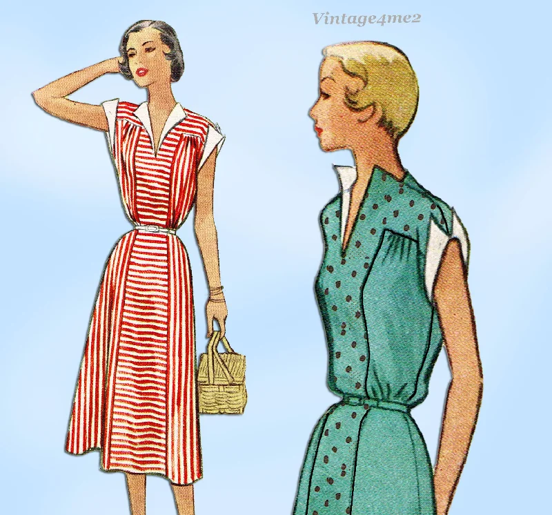 1950s Vintage McCalls Sewing Pattern 8788 Uncut Day Dress Size 36 Bust Tunics Cozy comfortable