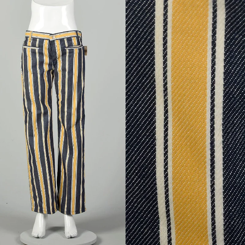 Medium 1970s Yellow Striped Jeans Low Rise Hippie Bell Bottom Pants Fashionable Work Pants Medium 1970s Yellow Striped Jeans Low Rise Hippie Bell Bottom Pants Fashionable Work Pants