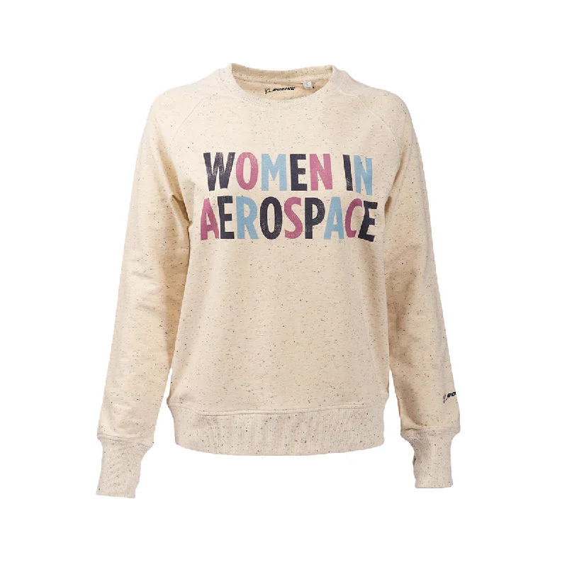 Boeing Women In Aerospace Women's Crewneck Sweatshirt Hoodie with Cuffed Sleeves Snug Secure