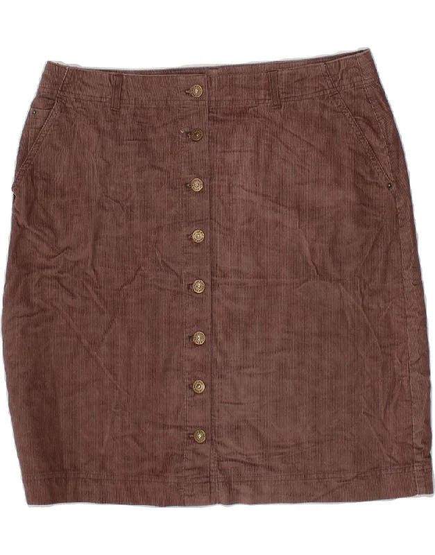 WEIRD FISH Womens Corduroy Skirt UK 16 Large W34  Brown Cotton lace skirt feminine
