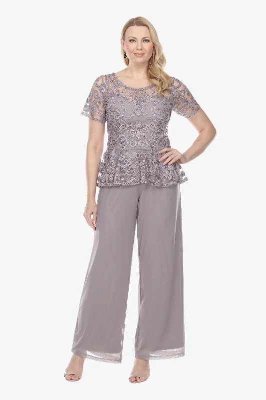 Soulmates 1902 Peplum Short Sleeve Top with Special Occasion Pants Set Cozy Fitted Pants Soulmates 1902 Peplum Short Sleeve Top with Special Occasion Pants Set Cozy Fitted Pants