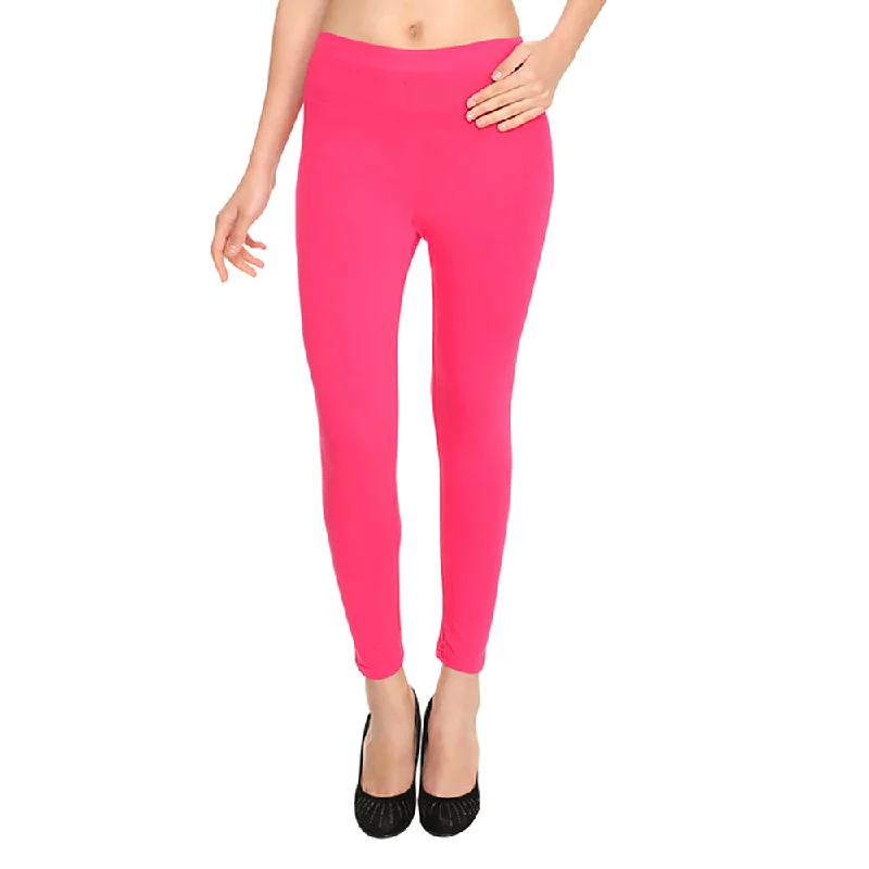 HiFlyers Women Fuchsia Leggiings/Yoga Pant Relaxed Casual Leggings