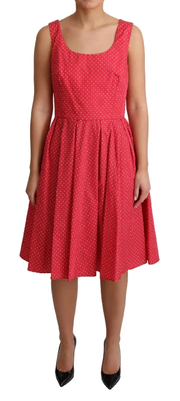 Dolce & Gabbana Polka-Dot Sleeveless A-Line Dress Tunics Velvet soft