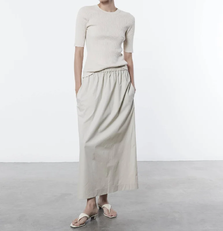 Poplin Resort Skirt In Clay pleated skirt texture