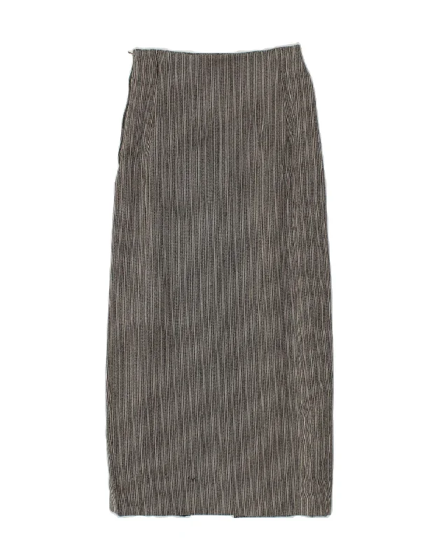 VINTAGE Womens Maxi Skirt W26 Small  Grey Striped patchwork skirt art