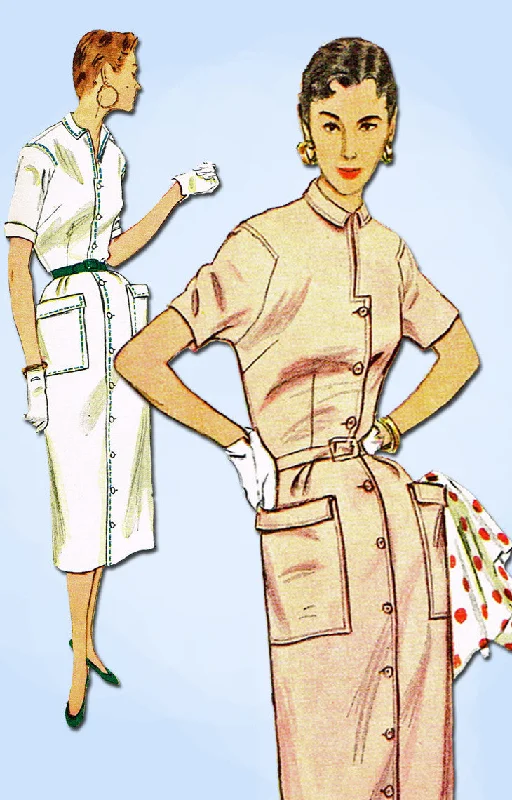 1950s Vintage Simplicity Sewing Pattern 4739 Uncut Misses Slender Dress Size 32B Tunics Wedding white