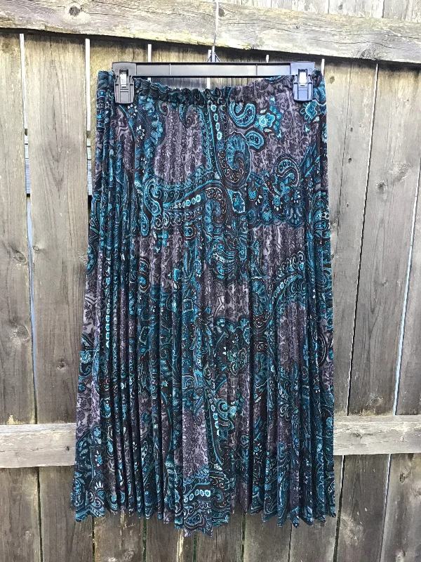 Ladies Printed Pleated Pull On Skirt wool skirt warm