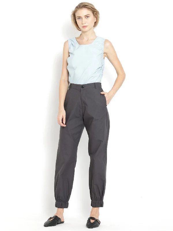 Delfi Jogger Pants Slim-Fit Khaki Pants