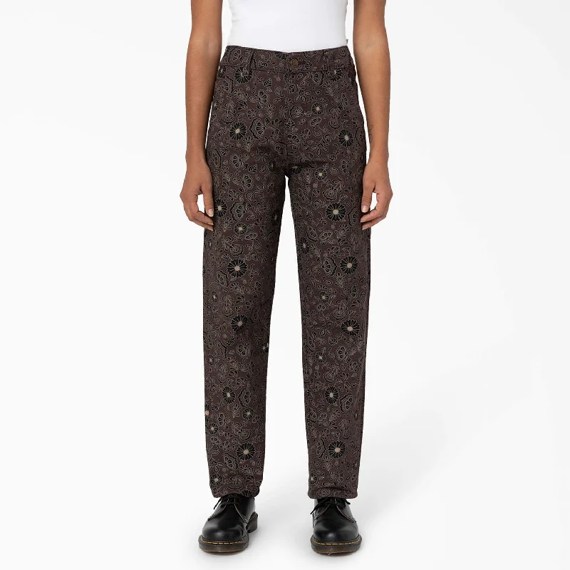 Dickies Women’s Ellis Floral Duck Canvas Pants Soft Wool Pants