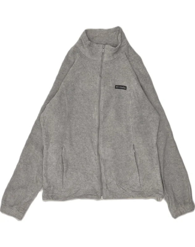 COLUMBIA Womens Fleece Jacket UK 18 XL Grey Polyester Mesh Jacket Canvas Jacket Denim Jacket