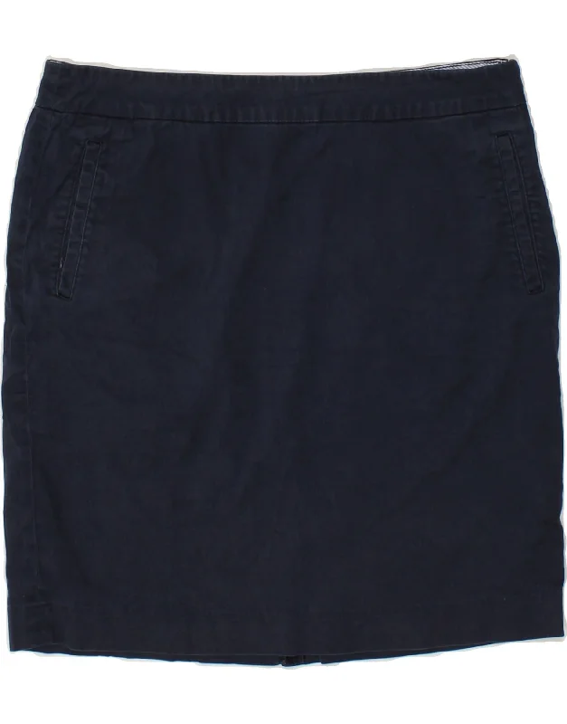 L.L.BEAN Womens Favorite Fit Straight Skirt US 14 XL W36  Navy Blue Cotton pencil skirt chic